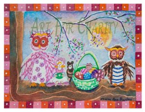 Easter Family Fun- Watercolor on paper- 4 inches x 6 inches