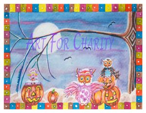 Halloween Family Fun - Watercolor on paper- 6 inches x 4 inches