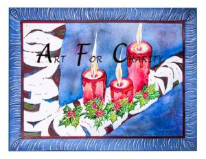 Silent Night - Watercolor on paper - 14 inches x 10 inches - Printed card 6 inches x 4 inches