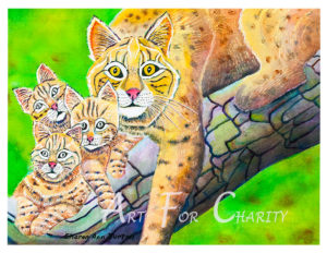 Protective Mom - Watercolor on paper - 14 inches x 10 inches - Printed card 6 inches x 4 inches